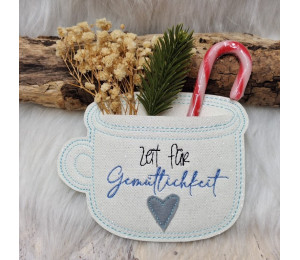 Stickserie - Tasse mit Schlitz 10 Motive plus Blanko